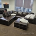 Espresso Leather Sectional Sofa Couch w/ Ottoman